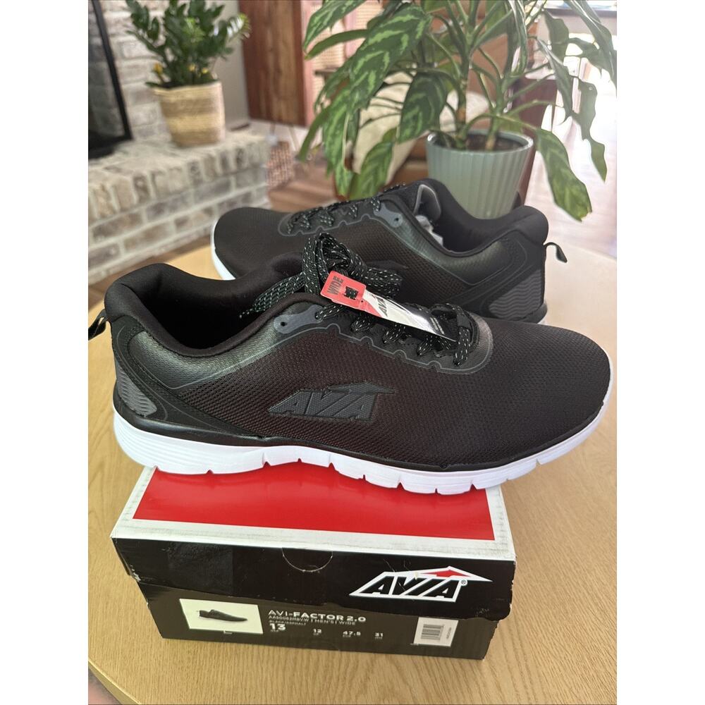 Avia Avi-Factor 2.0 Mens 13 Wide Black Asphalt Sneakers NWT AA50062MBV